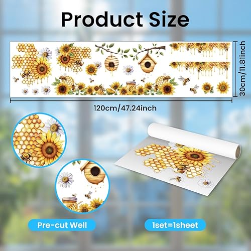 ANATTASOUL Stickers Fenetre Fleurs et Papillons Autocollant Fenetre Fleurs Printemps Appliques Réutilisables de Porte Vitre Fenêtre en Verre Antistatique Double Face - Nail Gallerys