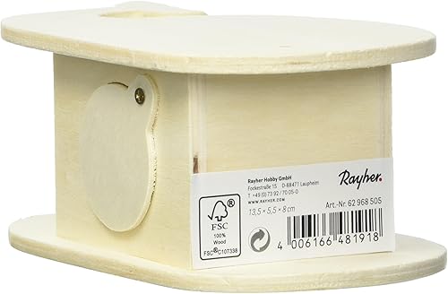 Rayher Tirelire en bois Baleine accessoire de déco FSC 100% nature, 62968505 - Nail Gallerys