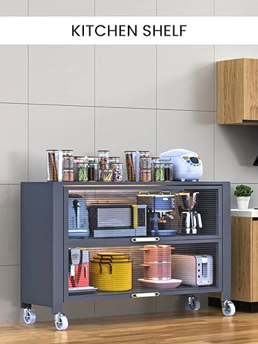 MAGIC SELECT Meuble de Cuisine avec roulettes, Étagère de Rangement pour la Maison, Étagère avec Portes, Organisateur pour la Maison, la Salle de Bain, Le Salon, la Chambre, 2 Étagères. - Nail Gallerys