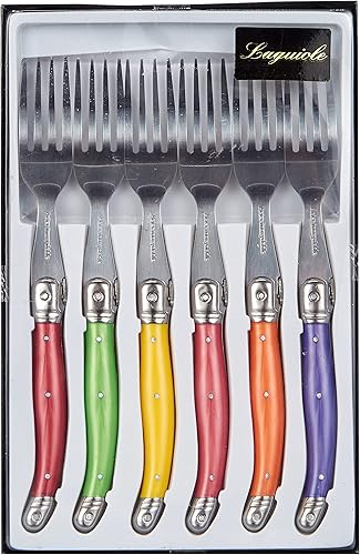 Laguiole I7210P6-NT Boîte de 6 Fourchettes de Table 6 Couleurs Pastel - Nail Gallerys
