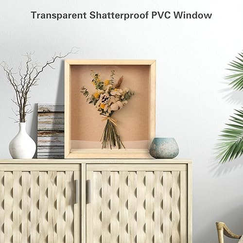 Cadre de boîte d'ombre de LED 28CM x 30cm Porte - Bouteille de vin vitrine Murale et de Table en Bois boîte de mémoire Cadre Photo Affichage boîte de Souvenir Bouquet Photo Artisanat Tickets - Nail Gallerys