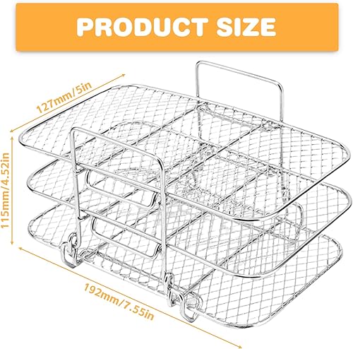 Grille de cuisson pour Airfryer, 19,3 x 12,3 x 11,5 cm, amovible, en acier inoxydable 304, accessoire de friteuse à air chaud, compatible avec Dual Basket Air Fryers pour Ninja & Cosori Air Frye - Nail Gallerys