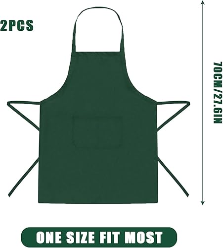 FUIPVGI 2 Pièces Chef Tabliers, Tablier de cuisine, Personnalisé Tablier avec 2 Poches, Tablier de Barbecue pour Homme Femme pour Cuisine, Barbecue, Jardinage, Café, Restaurant (Vert) - Nail Gallerys