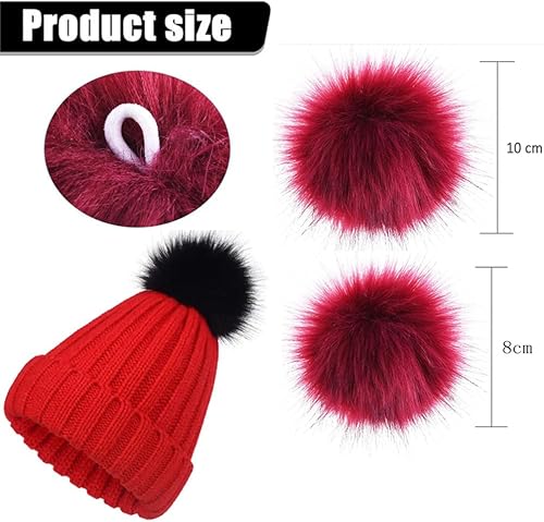 yeemeen Pompon Fausse Fourrure, 12 Pièces Pompon Bonnet Fourrure, Pompon Fourrure pour Bonnet, Convient pour Chapeaux, Porte-CléS, éCharpes, Gants, Sacs, Accessoires (10cm, 8cm) - Nail Gallerys