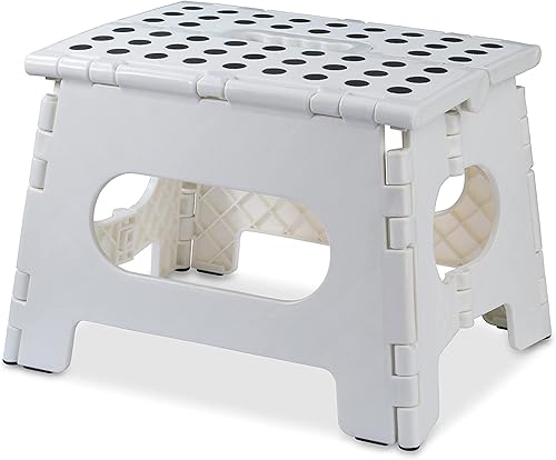 WenZBros Marchepied Pliable - 22,9 cm de Hauteur pour Enfants et Adultes, Cuisine, Jardin, Salle de Bain (Blanc) - Nail Gallerys