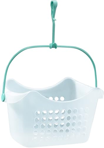JVL Panier à Pinces à Linge Suspendu en Plastique, Transparent/Turquoise, Taille Unique, 19-216 - Nail Gallerys