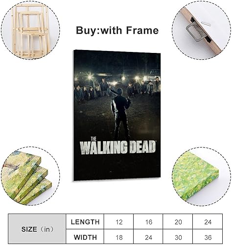 KENFBCDZY Poster The Walking Dead sur toile - Art mural vintage esthétique - Décoration pour salon, chambre à coucher - 30 x 45 cm - Cadre - Nail Gallerys