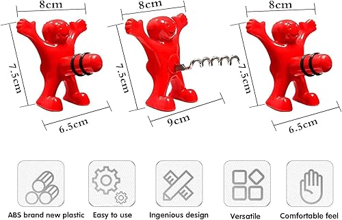 ZIMAIC Lot de 3 bouchons de bouteille de boisson 3 en 1 pour homme - Décapsuleur de vin - Tire-bouchon de bière - Ensemble fantaisie - Coffret cadeau - Nail Gallerys