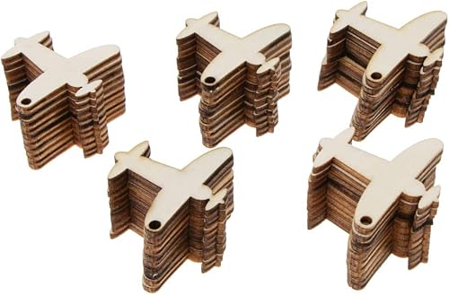 kowaku 50x étiquettes de Cadeau de Découpe En Bois D'avion Non Peintes avec Décor à Suspendre à La Maison - Nail Gallerys