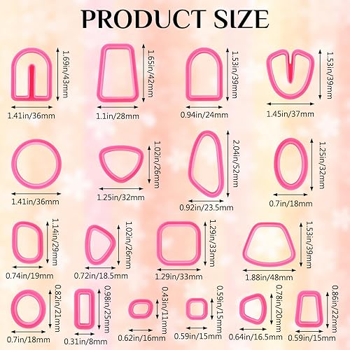 URROMA Lot de 18 emporte-pièces géométriques en argile polymère pour boucles d'oreilles, fabrication de bijoux - Nail Gallerys