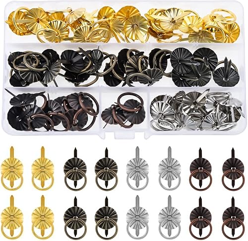 Faankiton Lot de 60 attaches en métal avec tirette Style antique Mini Attaches en papier Brad Scrapbook DIY Artisanat Accessoires décoratifs Cuisine et salle de bain Boîte à bijoux - Nail Gallerys