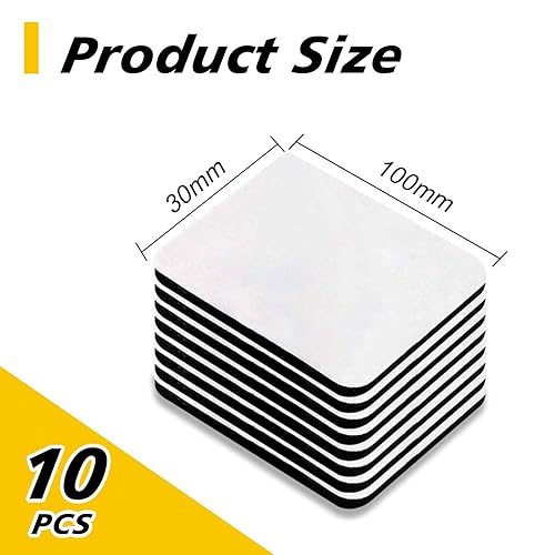 AFCJLTO 10 Pièces de bandes à double face Scratch, 3 x 10cm, Autocollants Blanc amovibles et résistants,puissantes et réutilisables,Idéales pour la maison et le bureau - Nail Gallerys