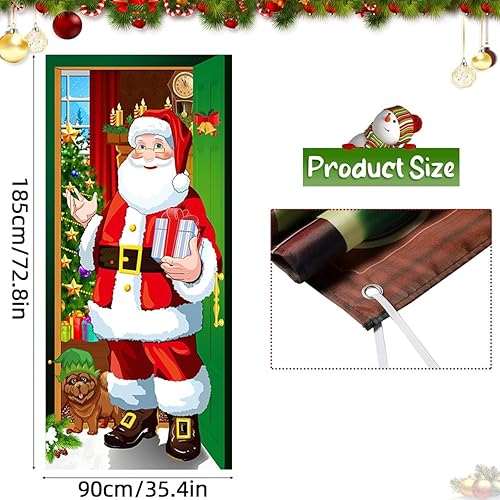 yivom 185X90 cm Couverture de Porte du Père Noël, Décoration de Porte du Père Noël, Bannière de Porte de Noël, Couverture de Porte Noël, Porte Suspendue pour Noël - Nail Gallerys