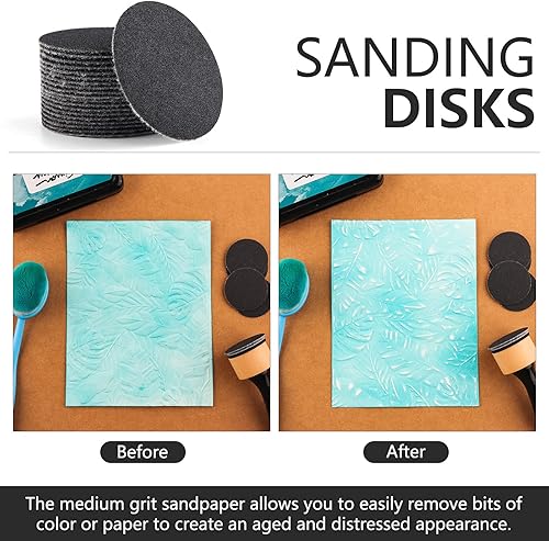 Briartw Lot de 100 mini applicateurs d'encre à l'alcool - Feutres de rechange ronds pour la fabrication de cartes, le gaufrage, la peinture - Nail Gallerys