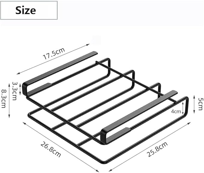 WEIKA Support pour planche à découper en acier inoxydable sans perçage - Noir - Organiseur de cuisine sur l'armoire - Ustensiles de cuisine comme étagère télescopique pour le rangement et la sécurité - Nail Gallerys