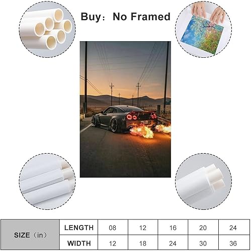 Jdm Poster de voiture Nissan Gt-r R35 Peinture décorative sur toile pour salon, chambre à coucher (50 x 75 cm) - Nail Gallerys