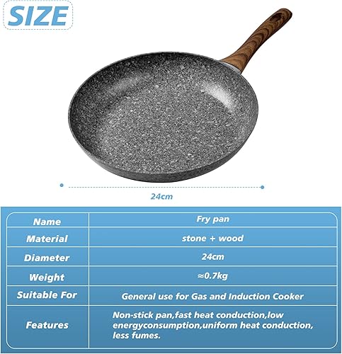 Rainberg – Poêle à frire en granit avec revêtement antiadhésif, anti-rayures, compatible avec l'induction (32 cm) - Nail Gallerys