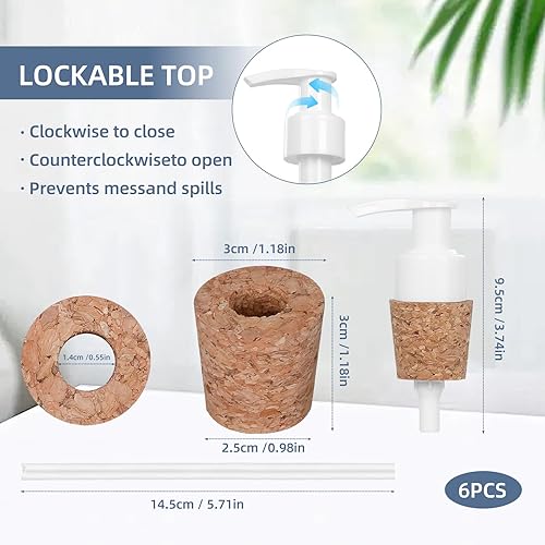 Lot de 6 pompes à savon - Couvercle pour pompe à savon en verre - Facile à presser - Remplacement des bouteilles - Projet de bricolage indispensable - Remplacement durable et élégant de la pompe à - Nail Gallerys