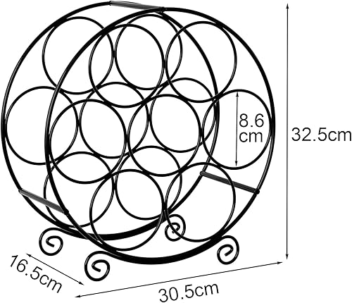 EasyPAG Métal 7 Bouteilles Étagère à Vin Casier à Bouteilles Range Bouteille Porte Bouteille Vin Rangement Bouteille de Vin,Noir - Nail Gallerys