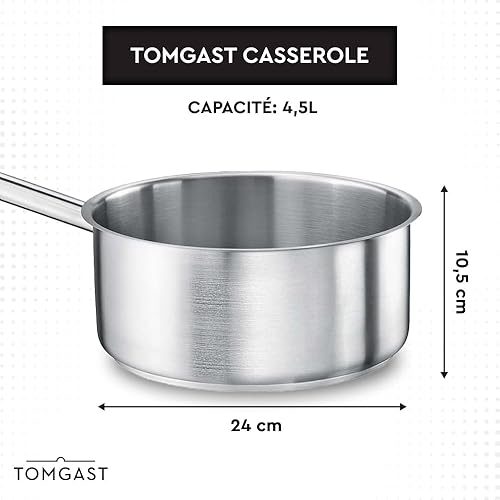 Casserole TOMGAST diamètre : 28 cm, hauteur : 12,5 cm, capacité : 7 l Acier inoxydable 18/10 | Épaisseur de paroi 1 mm à 1,2 mm | Piètement en acier aluminium incrusté | induction - Nail Gallerys
