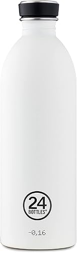 24BOTTLES Urban Bottle - Gourde Inox 1 Litre 100%Hermétique, Bouteille Acier Inoxydable, Gourde Sport sans BPA Design Italien, Bouteilles Water Bottle Ecologique [non Isotherme Ultralégère], Ice White - Nail Gallerys
