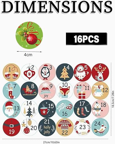 QLEUIFT 384pcs Autocollants pour Calendrier de l'Avent,Autocollant Chiffre Calendrier de l'avent,Étiquette Calendrier de l'Avent,Stickers Calendrier de l'Avent pour Cadeau bricolage et Decoration Noel - Nail Gallerys