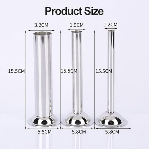 3PCS Tube de Saucisse, Tube de remplissage de saucisses pour hachoir à viande, Entonnoir Saucisse en Acier Inoxydable, 12/19/32 mm, pour hachoir à viande manuel ou électrique - Nail Gallerys