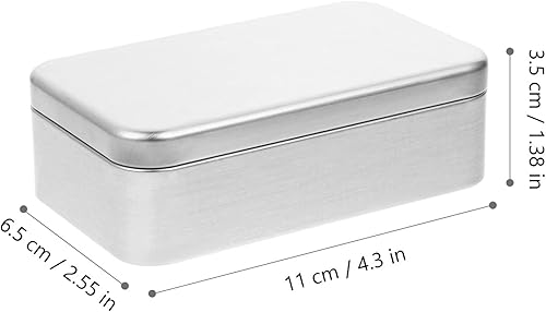 DOITOOL Contenants de 4 Pièces en Métal Boîte Rectangulaire en Métal à Charnière Vide Boîte de Rangement Portable avec Couvercle Petite Boîte pour Organisateur Domestique (4. 32X2. 55X1. - Nail Gallerys