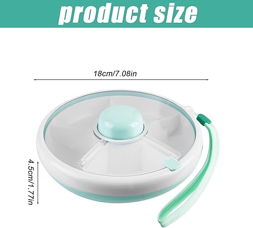 WIYETY Snack Spinner Rangement Plastiqu: spinner de collation avec un couvercle, Récipient de collation à rotation, Anti déversement Snack Spinner Toddlers pour Snacks, Bonbons, Noix, Menthe verte - Nail Gallerys