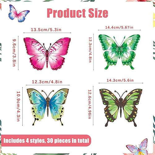Marque, 30 Pièces, Stickers Papillon Réaliste, Stickers Papillon Chambre, Papillon Fenêtre, pour Ajouter du Plaisir et de la Beauté à la Décoration de la Maison, Convient à Tous les Types d'endroits - Nail Gallerys