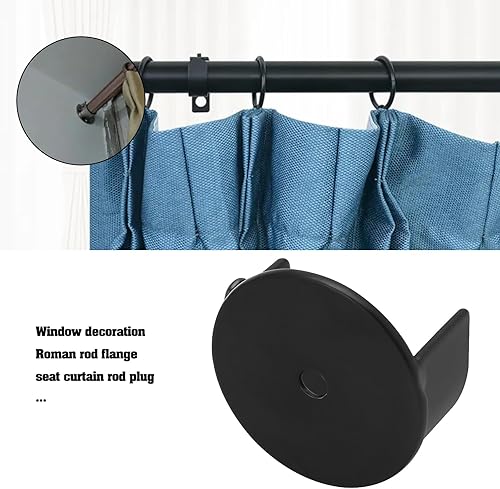 VGOL Lot de 4 Brides de Tringle à Rideau pour Décoration de Fenêtre avec Vis Réglable Et Bouchon en Forme de U pour Tringle de 28 Mm Noir - Nail Gallerys
