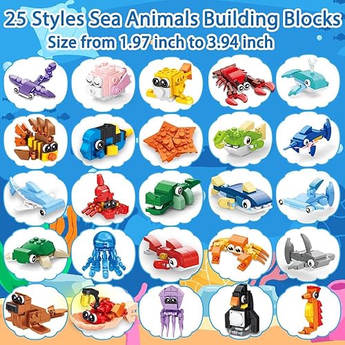 XIMISHOP Lot de 25 mini blocs de construction d'animaux pour enfants, jouets de construction océaniques pour enfants, récompenses, cadeaux d'échange de butin - Nail Gallerys
