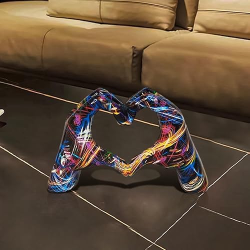 Décoration d'amour en forme de main | Sculpture de geste en forme de cœur | Décoration gestuelle | Statue de doigt d'amour moderne | Sculpture en forme de cœur | Statue Pop Art | Décoration d'amour - Nail Gallerys