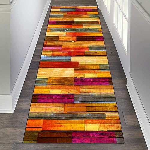 ZVEZVI Tapis de couloir antidérapant lavable en machine Motif géométrique Gris/noir 40 x 60 cm Moderne Antidérapant Lavable Vintage Tapis de cuisine en polyester au mètre Ajustable - Nail Gallerys