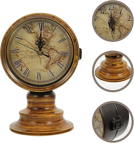 Nicoone Horloge de bureau vintage de style européen, horloge de chevet rétro, horloge double face en fer pour chambre à coucher, bureau, salle à manger, bar - Nail Gallerys