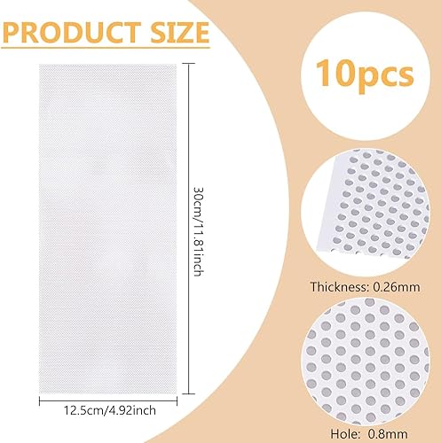 BENECREAT 10 Pcs Maille pour les Yeux de Fursuit Personnalisée Filet Imprimable en PVC Blanc 30x12.5cm Maille Imprimable Imperméable pour Furries Cosplay Fursuits Fabrication Trou: 0.8mm - Nail Gallerys
