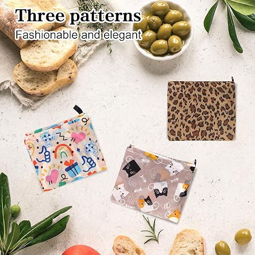 DOINEUFL Lot de 3 sacs de courses pliables, réutilisables, grande capacité, portables, lavables et tendance - Nail Gallerys