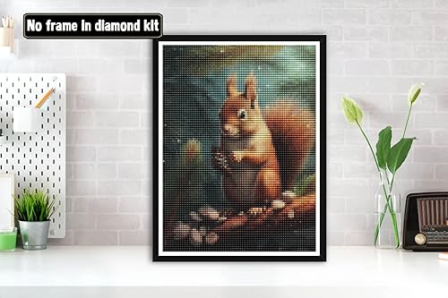 Bimkole 5D Diamond Painting DIY Kits Écureuil, Animal Broderie Diamant Kits De Broderie Au Point De Croix Strass Rond Résine Peinture Décor à La Maison 30X40cm - Nail Gallerys