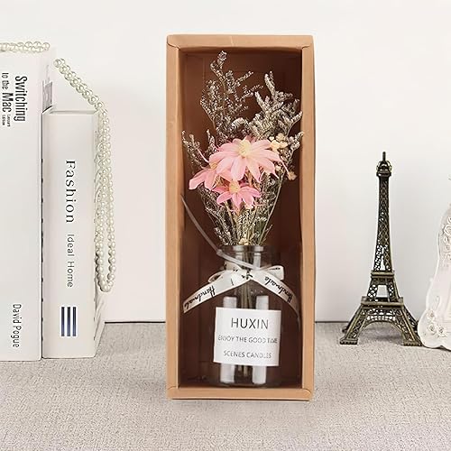 Bouquet de Fleurs Séchées, XiXiRan Fleurs Séchées Naturelles Bouquet, Fleurs Séchées Bouquets avec Vase, Bouquet Set Ornements, Saint-Valentin, Fête des Mères, Anniversaire, Coffret Cadeau, Marguerite - Nail Gallerys