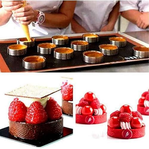 Sxdluzi Lot de 20 Anneaux Ronds avec Trous, aux Fruits, quiches, gâteaux, Mousse, Cuisine, Moule à gâteau, Moule à gâteau, Anneau perforé, Mousse de 8 cm - Nail Gallerys