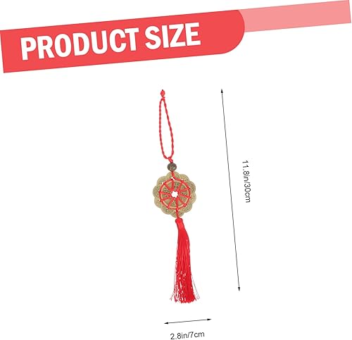 Cabilock 1 Pièce Feng Shui Copper Coin Lucky Charme Porte-Malheur Chanceux Décorations Pièces De Monnaie Pendentif Pièce De Monnaie Chinoise Chiffon - Nail Gallerys