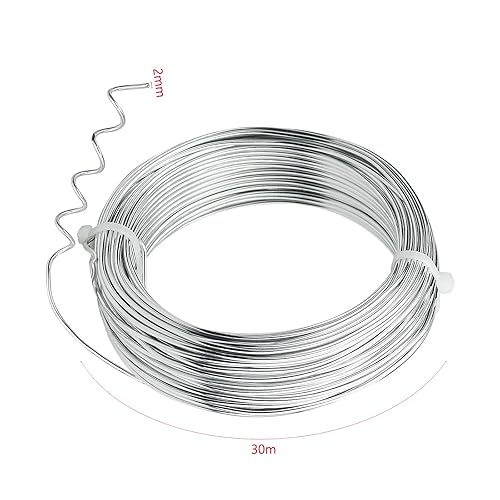 Zoiibuy 2 mm Fil d'artisanat en Aluminium, 30M Fil Tricotin Fil D'Aluminium pour La Fabrication de Bijoux, La Fabrication de Modèles, Les Armatures et La Sculpture - Nail Gallerys