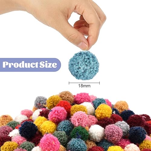 LPAMABA 180 Pcs Pompons Multicolores,18 mm Craft Pompons,Pompons Loisir Creatif,Mini Pompons,Petit Pompons Colorés,Boules de Pompon Multicolore Ronde,pour DIY Loisirs Créatifs, Artisanat Fabrication - Nail Gallerys