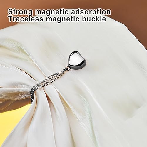 Clips magnétiques pour manches de chemise, pinces à clip, en forme de cœur, pantalon multifonction avec manches châles et fermetures à clip pour chaîne - Nail Gallerys