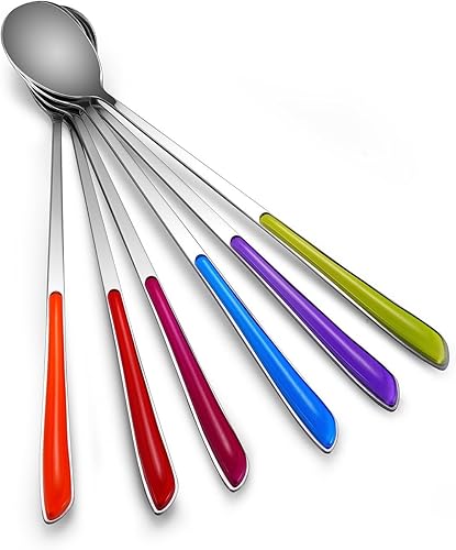 Syndecho Lot de 6pcs Cuillère à Dessert Cuillères à thé Cuillères à Café Expresso Acier Inoxydable 20cm - Nail Gallerys