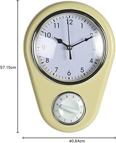 Horloge murale design rétro des années 50 « Kitchen » avec minuteur, Türkis - Nail Gallerys