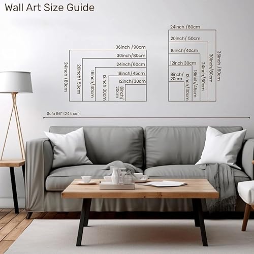 JACBON Peinture sur toile moderne et nordique, motif lune sur la mer, décoration murale, paysage marin, affiche, imprimés, pour salon, 30 x 40 cm, cadre interne - Nail Gallerys