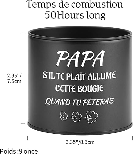 Cadeau Papa, Cadeaux Anniversaire Papa, Cadeau Fete des Peres Bougies Parfumées Dans des Pots en Métal, Cadeaux pour Pere Original, Idée Present Pere Noel - Nail Gallerys