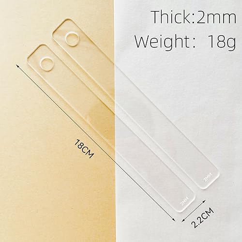 Lot de 2 règles d'épaisseur en argile polymère de 2 mm avec film protecteur, outils en argile polymère, guide de rouleau à pâtisserie, rouleau à pâtisserie pour argile, planche de presse en argile - Nail Gallerys