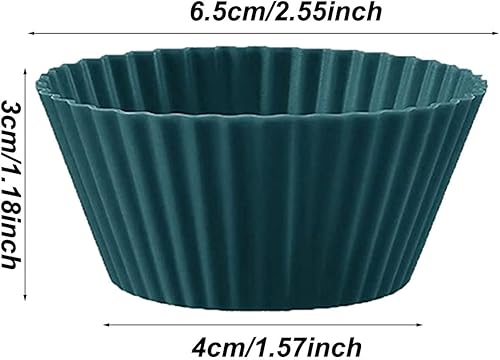 Lot De 12 Moules À Muffin En Silicone, Anti Adhéaif Moule Muffins Silicone, Moules À Cupcakes Réutilisables Sans BPA Moules À Muffins En Silicone, Tasses De Cuisson Rond Pour Gâteaux Crème Et Pudding - Nail Gallerys